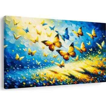 Obraz Dovido Obraz motýlí tanec v modrém