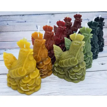 Svíčka Svíčka ze včelího vosku kohout velký Bez balení vínové