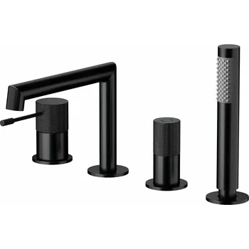 Vodovodní baterie CERSANIT 3D Vanová souprava Cersanit Zen termostatická, 4-otvorová, černá, S951-568 S951-568