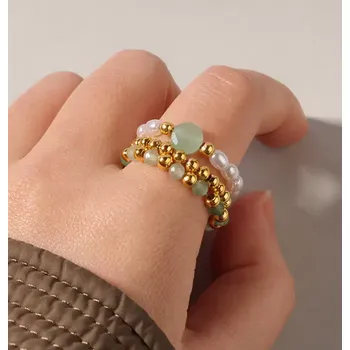 Prsten Prosperk Prstýnek z perliček a minerálů