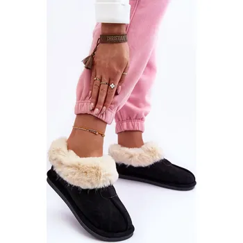 Dámské pantofle Boto Dámské Papuče S Kožešinou Černé Lanoze Boto černá 2455721
