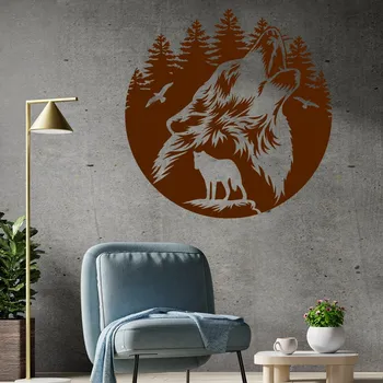 Samolepící dekorace Živá Zeď Samolepka na zeď Vlci Barva: hnědá, Velikost: 60 x 60 cm