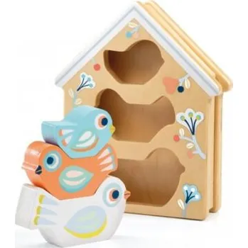Hnízdní budka DJECO - Dřevěná vkládačka: Ptačí budka