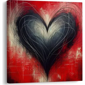 Obraz Dovido Obraz černobílé srdce v chaosu