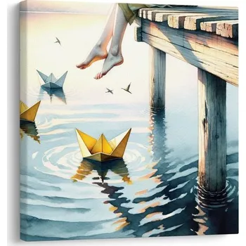 Obraz Dovido Obraz odpočinek na molu u jezera