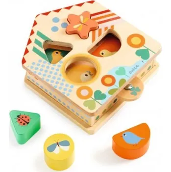 DJECO - Dřevěná vkládačka: domeček Cachaboom