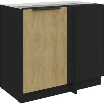 Kuchyňská skříňka LEMPERT Dolní rohová skříňka CREMONA BL 15 (105 cm) - dub cremona / černá