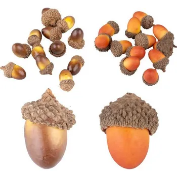 Dekorace - Přízdoby 12ks 40mm žaludy mix, barevná