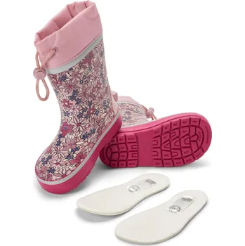 Dívčí holínky 704289 - Tchibo - Dětské gumové holínky - vel. 28-29 - barva: modrá/květovaný