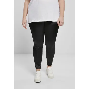 Dámské legíny Dámské lesklé legíny s vysokým pasem černé Urban Classics černá | bílá 1752124