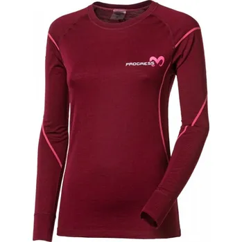 Dámské tričko Triko dlouhé dámské Progress NDRZ merino švestkový melír Velikost: S