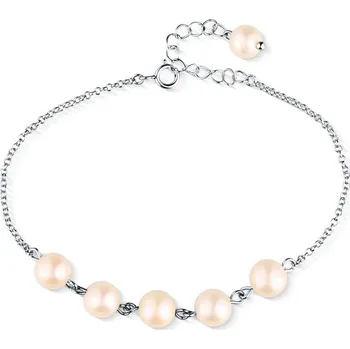 Náramek Moonlit Jemný stříbrný náramek s perlami – nadčasová elegance