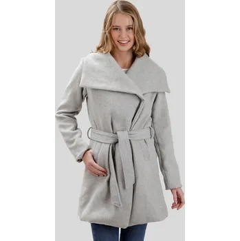 Dámský kabát Šedý dámský vlněný kabát MAH 515522 F Velikost: 3XL