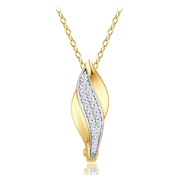 Náhrdelník MINET Elegantní zlatý náhrdelník s bílými zirkony Au 585/1000 2,00g JMG0296WGN45