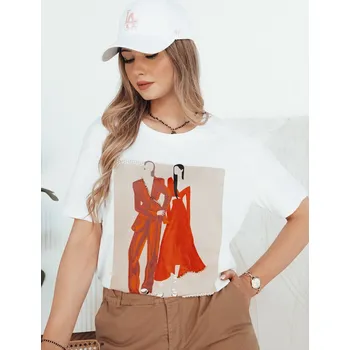 Dámské oblečení Dámské tričko COMDI s potiskem DStreet bílá | šedá 2795077