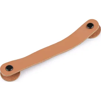 Kabelka Kožené ucho na košík s nýty (Kožené ucho / úchytka na košíky a víka se šroubovacím nýtem 2x15 cm)