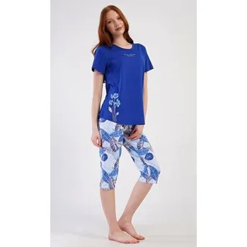 Dámské pyžamo Dámské modré pyžamo Vienetta Secret JULIE modrá 4XL