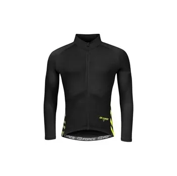 cyklistický dres Force dres dlouhý rukáv Spike černo-fluo , vel. XXL