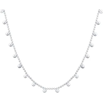 Řetízek Moonlit Stříbrný rhodiovaný řetízek s kuličkami – jemná elegance Stříbrná 420 mm