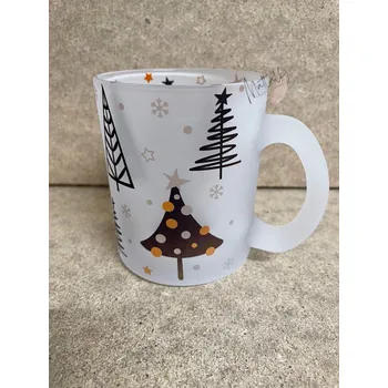 Skleněný hrnek vánoční stromky