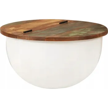 Konferenční stolek Konferenční stolek z recyklovaného dřeva, bílý, 50x27 cm