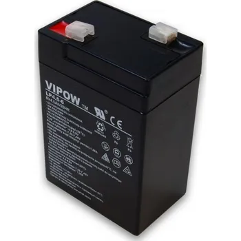 Článková baterie Bezúdržbový olověný akumulátor 6V/4,5Ah VIPOW, nabíjecí gelová baterie