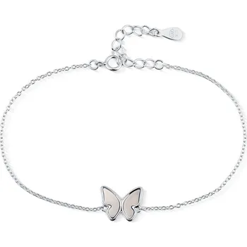 Náramek Moonlit Stříbrný náramek s motýlkem s perletí
