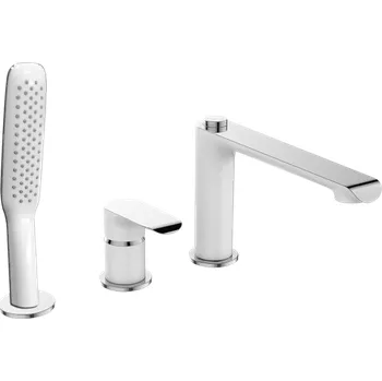 Laveo Alea - volně stojící baterie koupelnový set bílý chromovaný