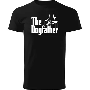 Pánské tričko Godfather Vtipné tričko DogFather Barva: Černá, Velikost: XS