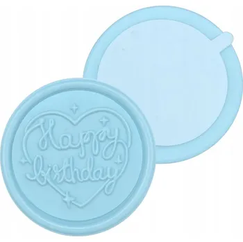 Obálka Samolepicí razítko z pečetního vosku na obálky, modré, 25 mm, všechno nejlepší k narozeninám