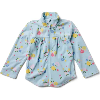 696537 - Tchibo - Dívčí fleecová bunda - pro dívky - vel. 110/116 - barva: modrá/květovaný