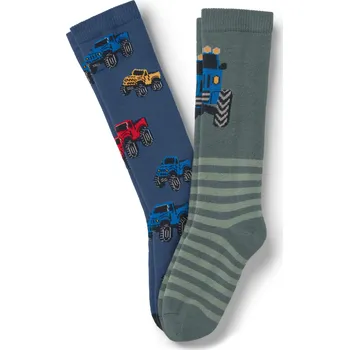 706492 - Tchibo - Dětské ponožky do holínek - pro muže - vel. 27-30 - barva: modrá/žakár