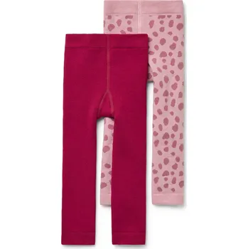 709319 - Tchibo - Dětské termolegíny - pro dívky - vel. 122/128 - barva: červená/žakár