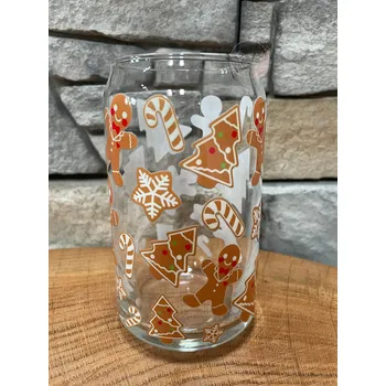 Sklenice Sklenička vánoční malované perníčky II.