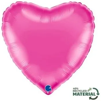 Balónek Srdce fuchsiové NB 18"/46cm fóliový balónek nafukovací