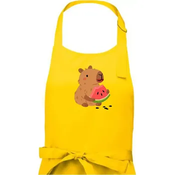 Kuchyňská zástěra Kapybara s melounem - Pánská zástěra na vaření - Univerzální velikost ( Žlutá )