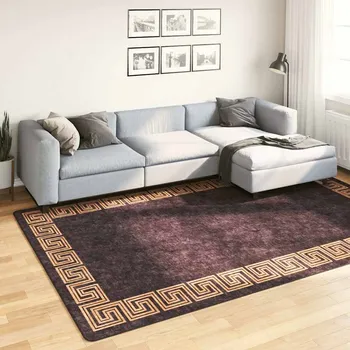 Bytový textil vidaXL Koberec pratelný 190 x 300 cm černý a zlatý protiskluzový