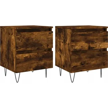 Noční stolek Noční stolky dubové se zásuvkami 40x35x50 cm - 2 ks