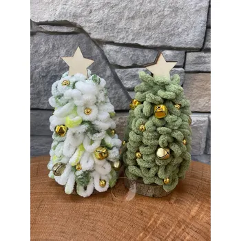 Vánoční dekorace Vánoční stromečky z puffy nejmenší - Barva Zelená