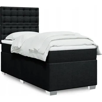 Postel Čalouněná jednolůžková postel VidaXL 90x200 cm černá