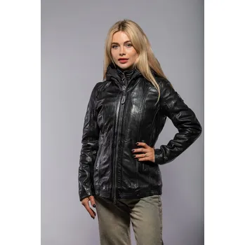 Dámská casual bunda Dámská černá prodloužená bunda s kapucí TAJA DB Velikost M