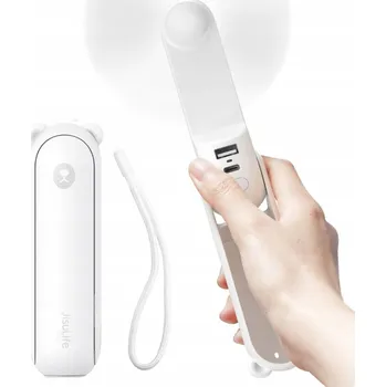 Vzduchotechnika Přenosný ventilátor 4800mAh Powerbank USB Skládací Svítilna 46h Tichý Bílý