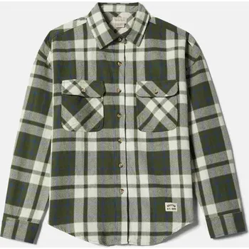 Pánská košile BRIXTON košile - Bowery Vintage L/S Overshirt Green/Blue (BRNBU)