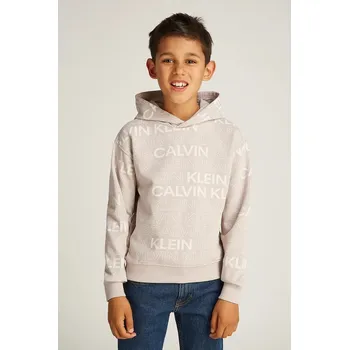 Chlapecké oblečení Dětská bavlněná mikina Calvin Klein Jeans 0 IB0IB02381.128.176.PPYA béžová 80X, vel. 176