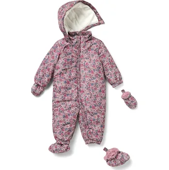 Dětská móda 704465 - Tchibo - Zimní overal pro miminka - pro dívky - vel. 86/92 - barva: bílá/květovaný
