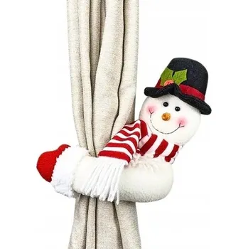 Vánoční dekorace VÁNOČNÍ SPONKA NA ZÁCLONY | ZÁVĚSY | DEKORACE | SNĚHULÁK | PŘEZKA | KLIPY