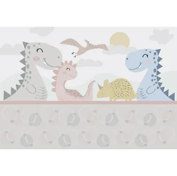 Fototapeta Postershop Fototapeta vliesová: Detská tapeta veselí dinosauri - 254x184 cm