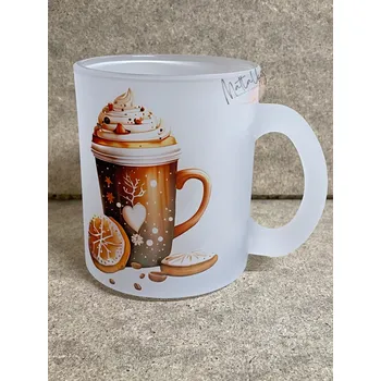 Skleněný hrnek vánoční káva