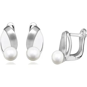 Náušnice Moonlit Elegantní stříbrné náušnice s perlou – nadčasová krása
