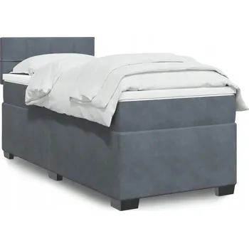 Ložnice Čalouněná jednolůžková postel VidaXL 90x200 cm, odstíny šedé